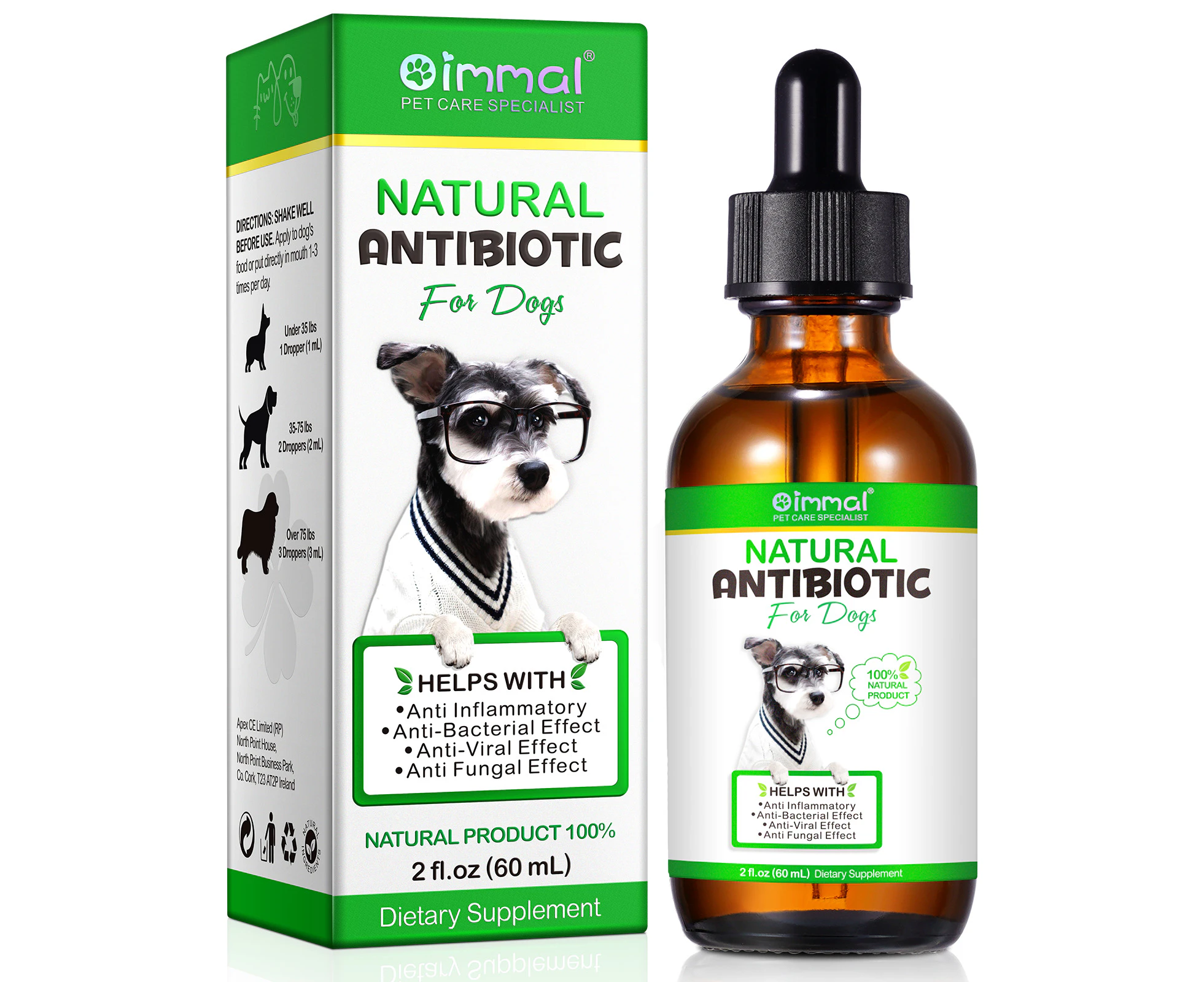 Oimmal Natural Antibiotics for Dogs Supports Allergy and Itch Relief Supplies Drops