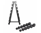 5kg to 20kg Hex Dumbbell & Storage Rack Bundle (6 pairs - 145kg)