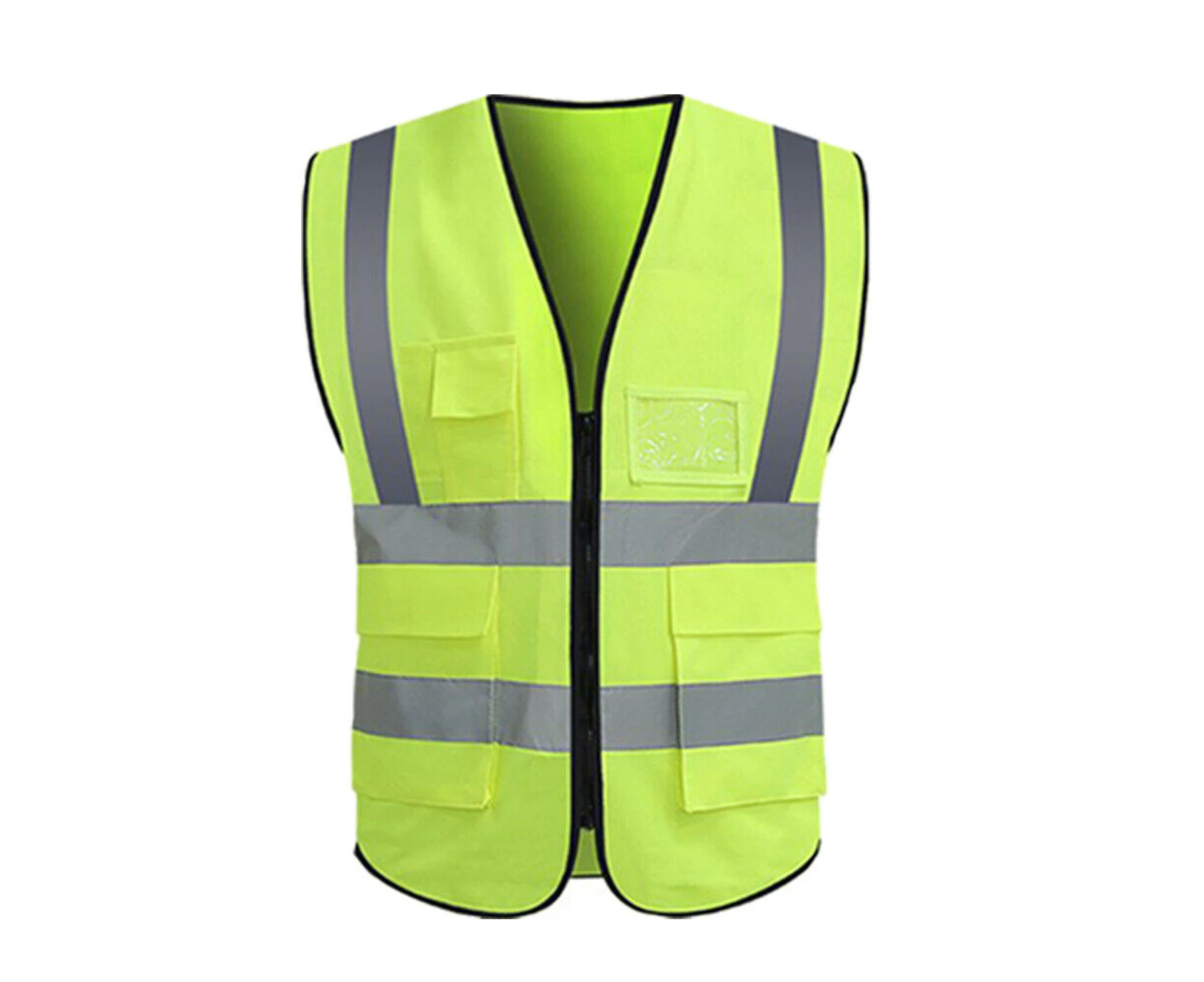 Reflective High Visibility Hi Vis Safety Vest Tape Zip Workwear Pocket Night