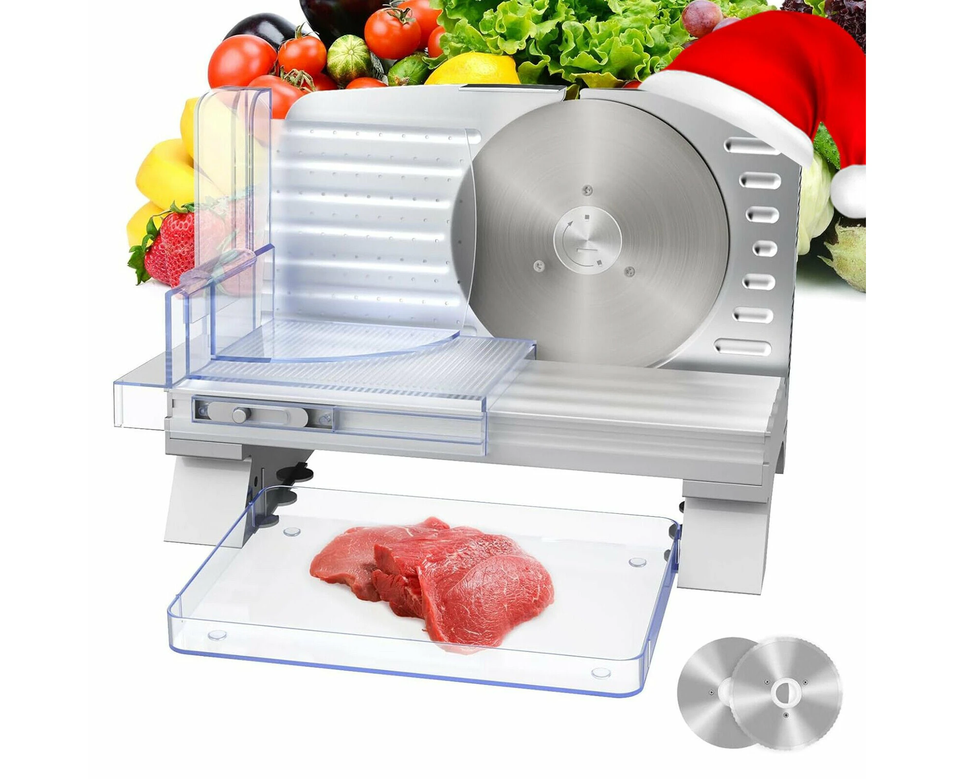 Electric Food Slicer Deli Vegetables Bread Fruit Meat Processor 200w