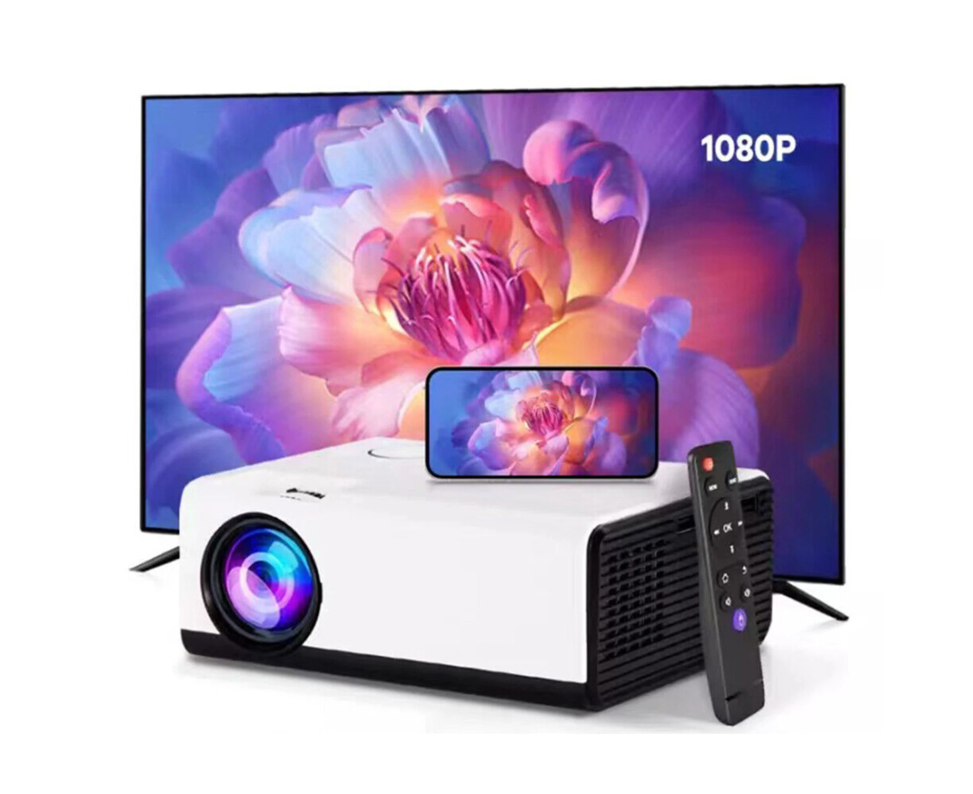 4K 1080P Support 5G WiFi Bluetooth Android Projector Outdoor Home Cinema HDMI AV