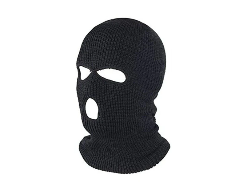 Warm Hat Hood Ski Mask Full Face Neck Winter 3 Holes Balaclava Windproof Black