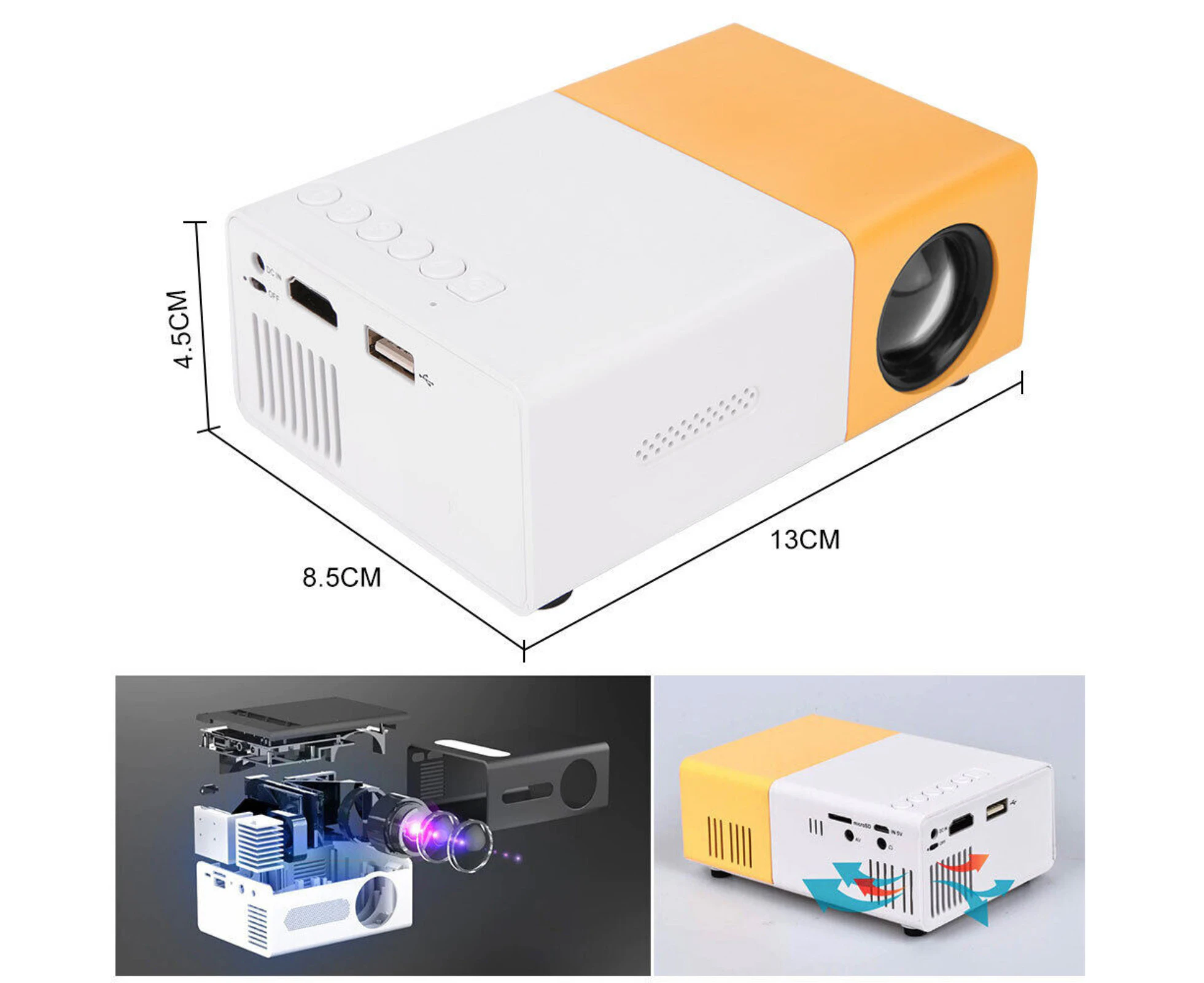 Portable Pocket Projector Party Mini Projector HDMI LED HD 1080P Home Cinema