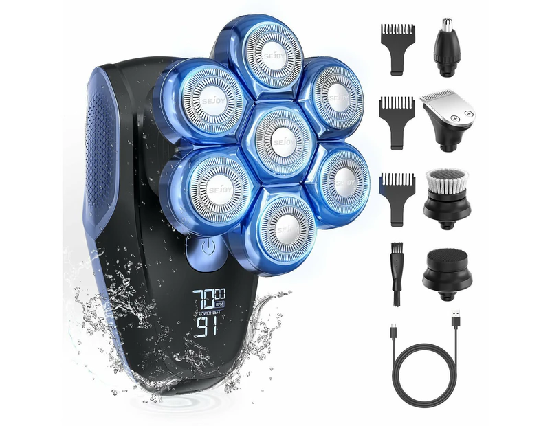 Washable Men's Electric Razor Wet Dry SEJOY 5IN1 Best Gifts