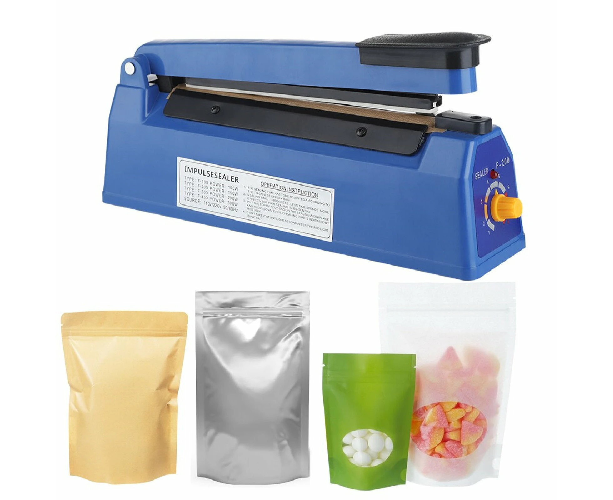 200mm Impulse Heat Sealer Vacuum Bag Food Storage Sealing Electric Machine