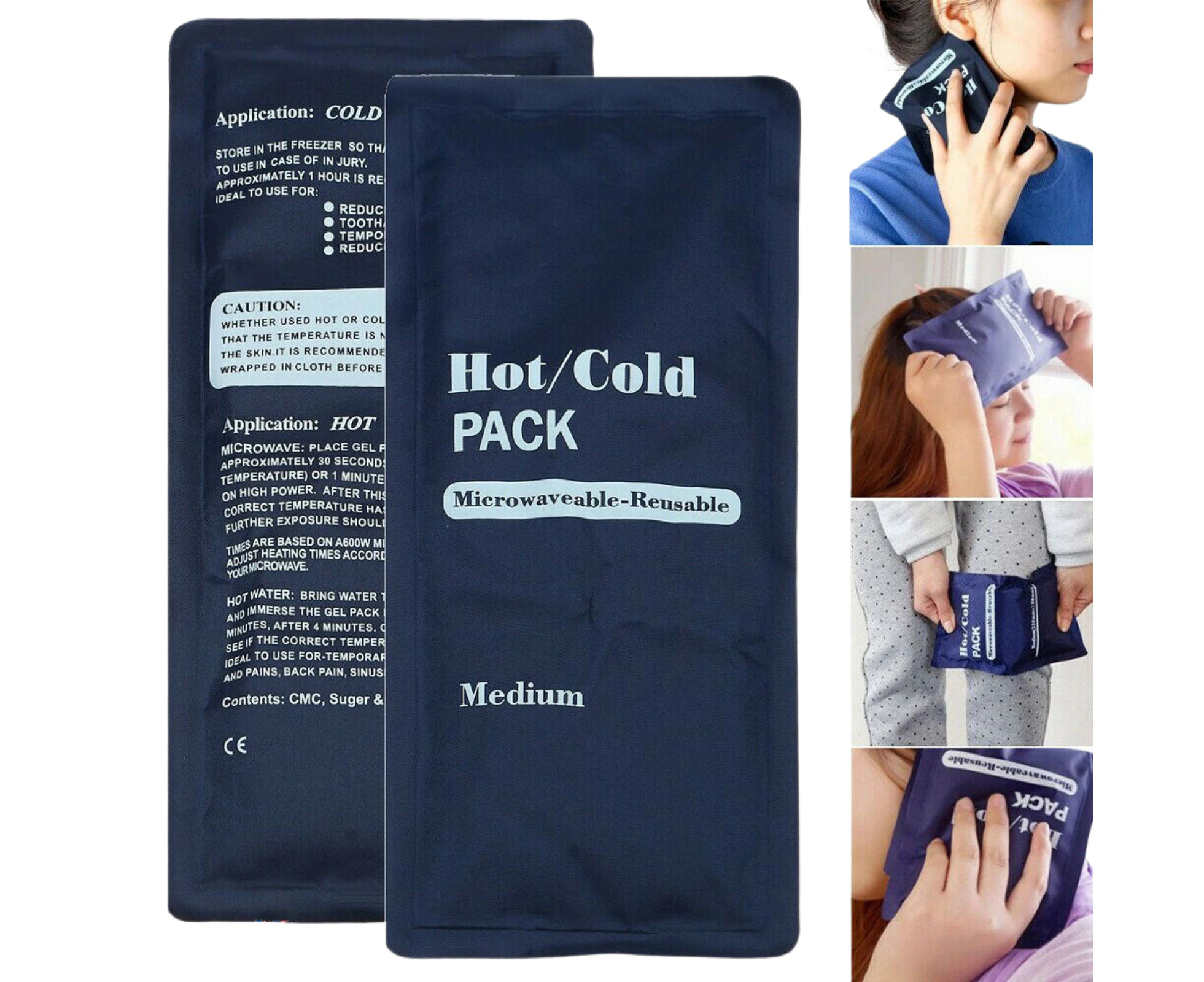 Microwaveable Pain Relief Hot and Cold Pack Reusable Heat Warm Cool Aid Gel