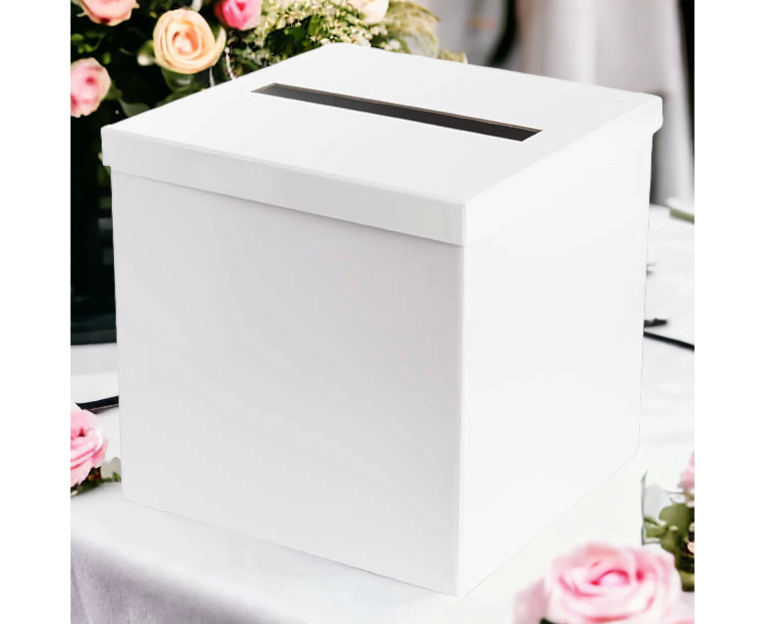 Square Plain White Gloss Wishing Well Box