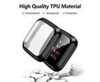 For Fitbit Versa 2 Sense Screen Protector Cover TPU Case Full Coverage Black