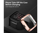 For Fitbit Versa 2 Sense Screen Protector Cover TPU Case Full Coverage Black