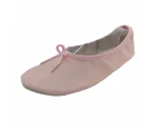 Girls Genuine Jiffies Classic Ballet Flats Elastic Edge Soft Insole - Pink