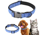 Blue Thicken Pet Collar for Cats Puppy Small Medium Dogs Neck Decoration Accessory(S)