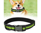 Durable Puppy Dog Cat Collar Personalized Pet ID Neck Strap (Fluorescent Green S)