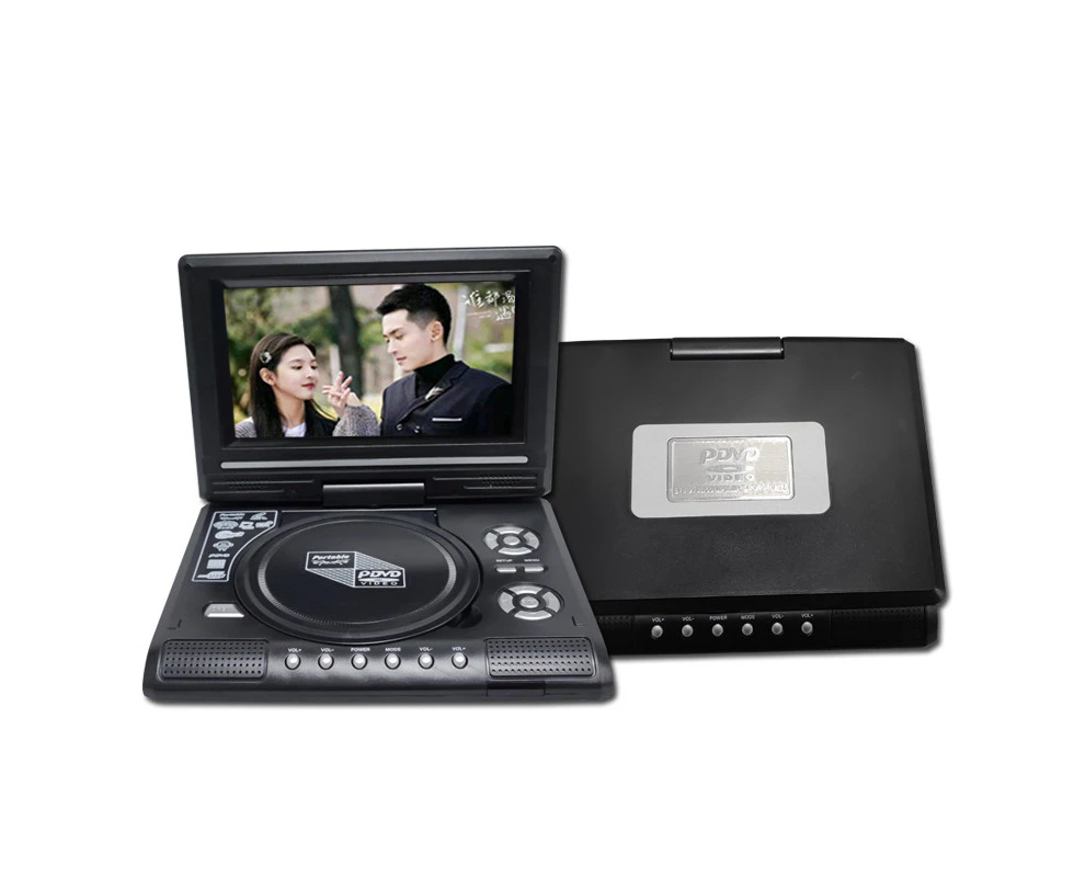 Portable DVD Player Mini Game TV Player, HD LCD Swivel Screen FM Radio Receiver with AV Input/Output Support SD/USB