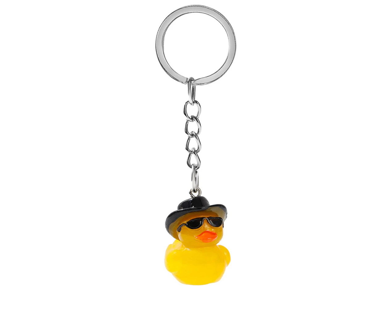 Cute little yellow duck with hat keychain-black-pendant 1 - Black - Pendant 1