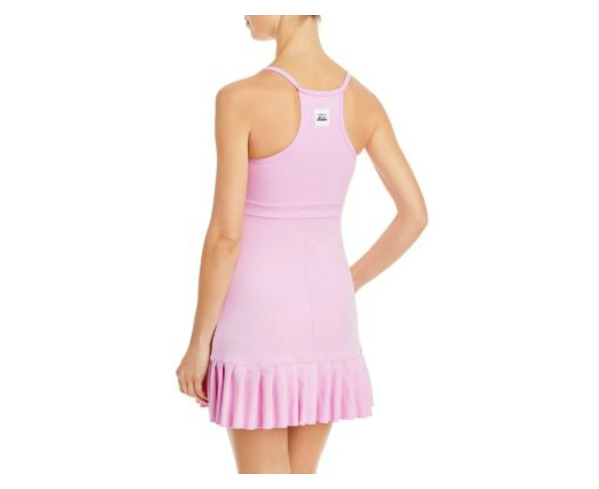 FRANKIES BIKINIS Womens Pink Racerback Pleated Hem Sleeveless Scoop Neck Above The Knee Active Wear Sheath Dress M