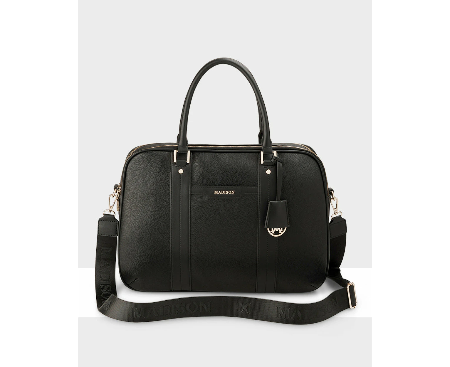 Trudi Double Zip Top Laptop Work Bag + Monogram Strap