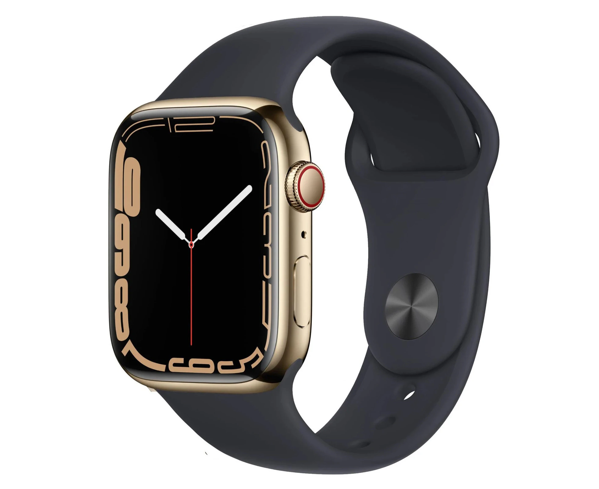 Apple Watch Series 7 (Cellular) 41mm Gold S Steel Black Band - Refurbished Grade A