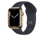 Apple Watch Series 7 (Cellular) 45mm Gold S Steel Black Band - Refurbished Grade A