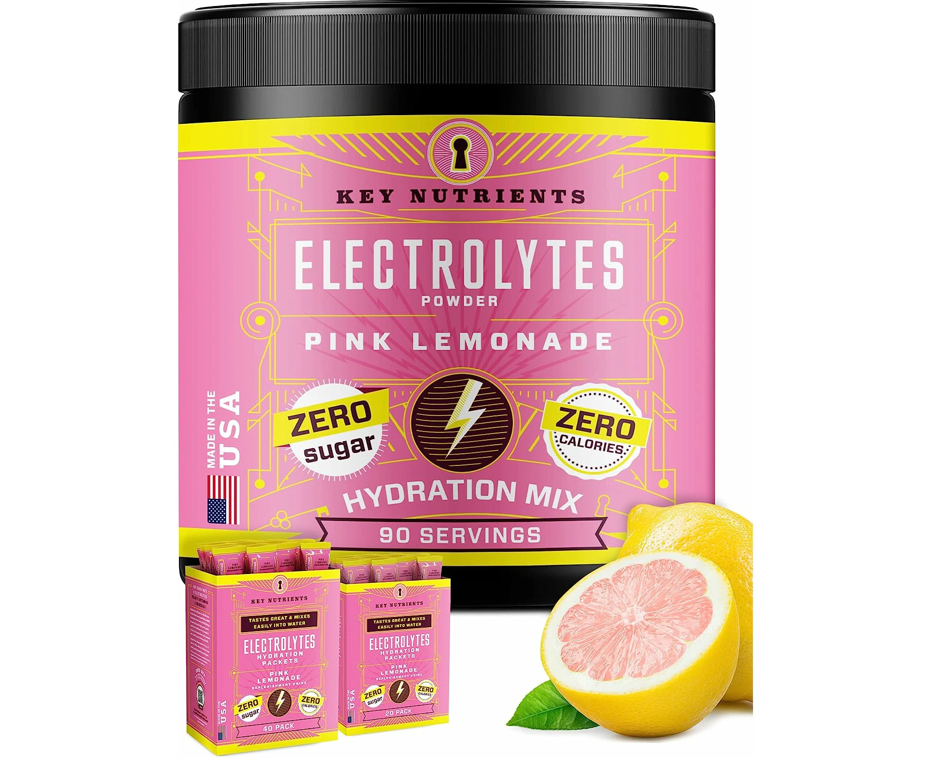 Key Nutrients Electrolytes Powder - 90 Serves - Pink Lemonade