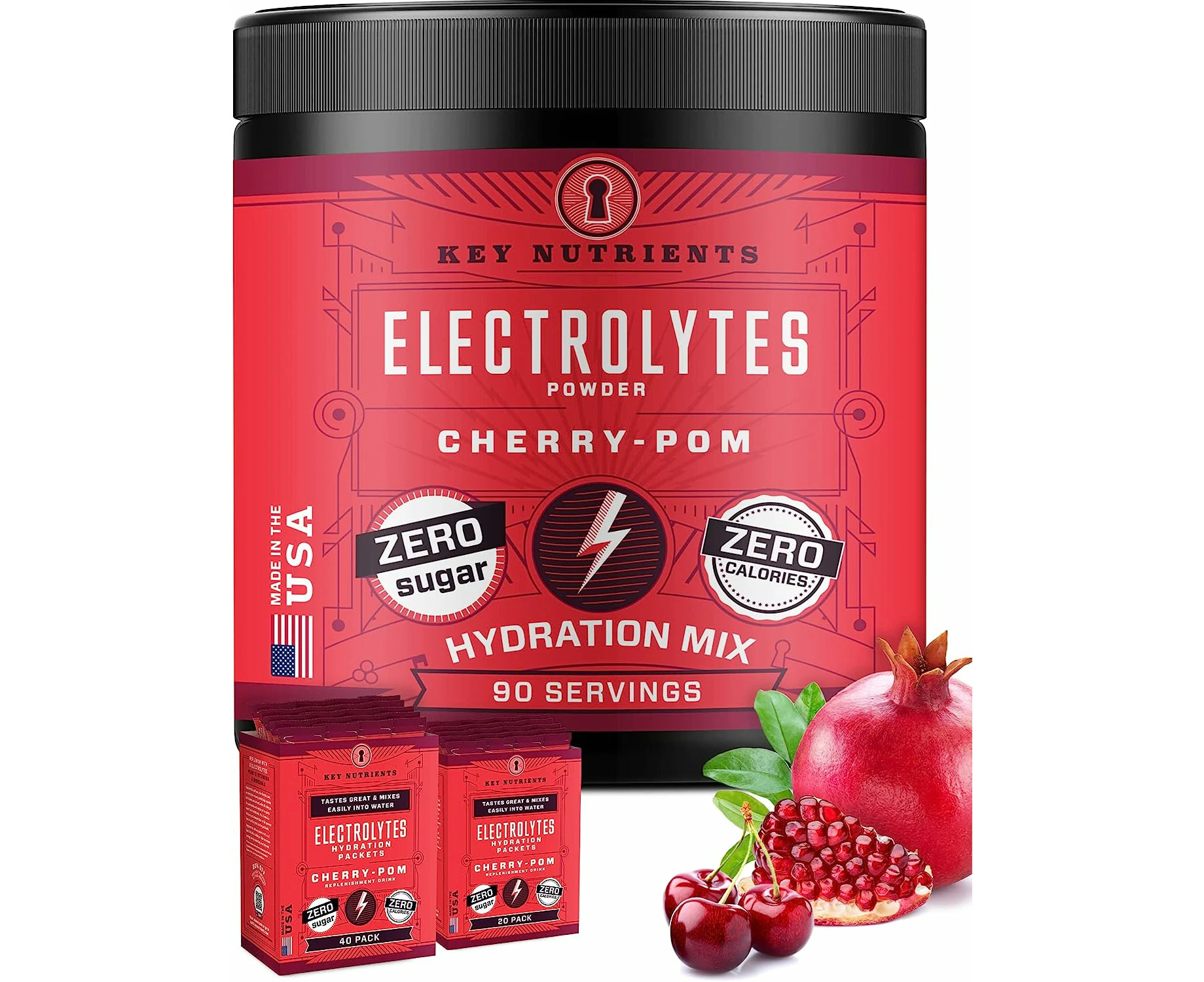 Key Nutrients Electrolytes Powder - 90 Serves - Cherry Pom