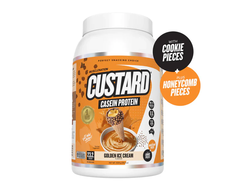 Muscle Nation Custard Casein Protein - Golden Icecream