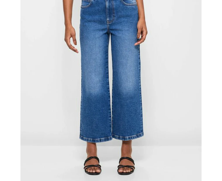 Petites Crop Wide Leg Denim Jeans - Dannii Minogue