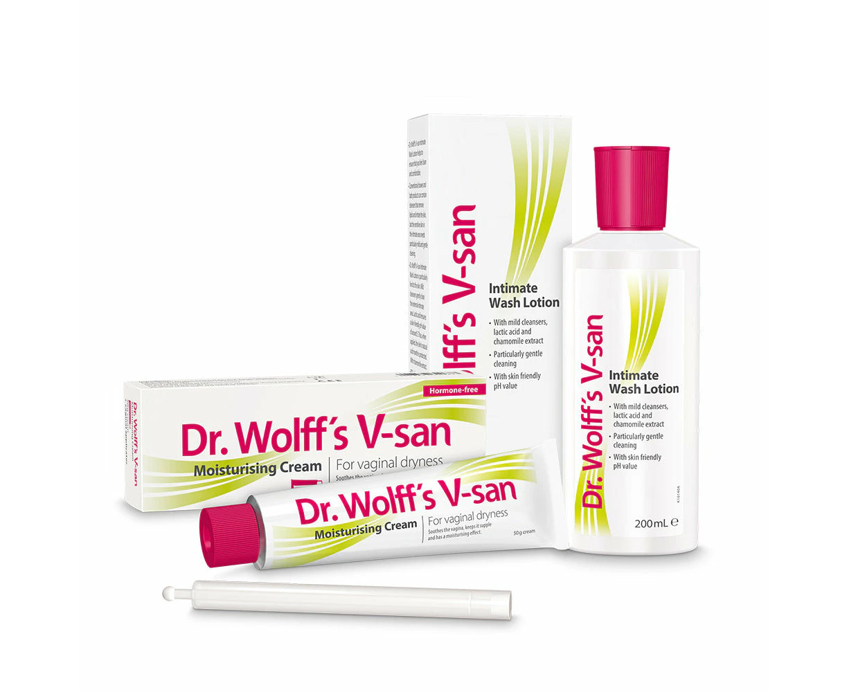 Dr. Wolff's V-san Soothing Set -Moisturising Cream 50g + Intimate Wash Lotion 200ml