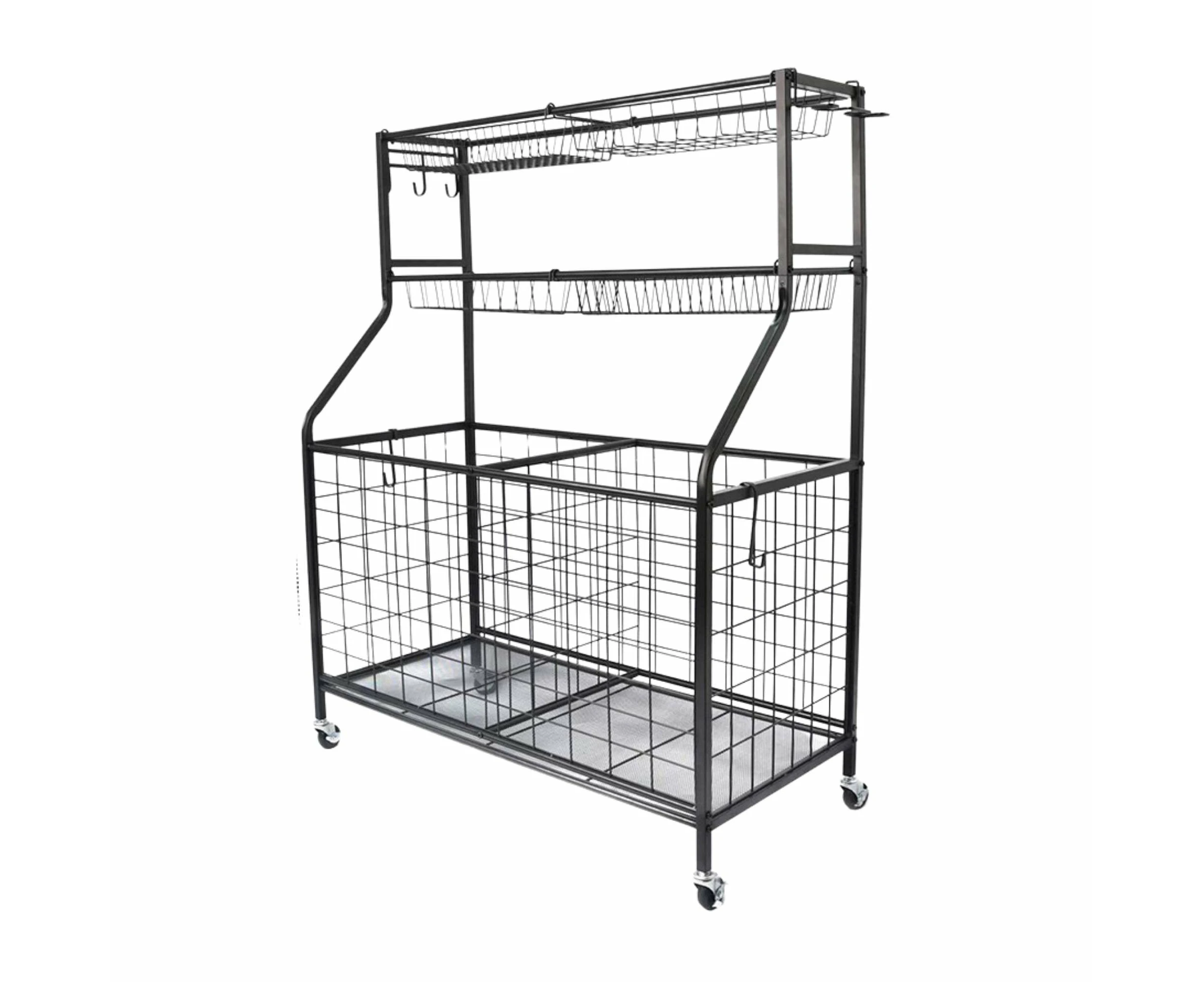 Social Hike Storage Organiser Trolley on Wheels - Garage Sports Equipment Basket