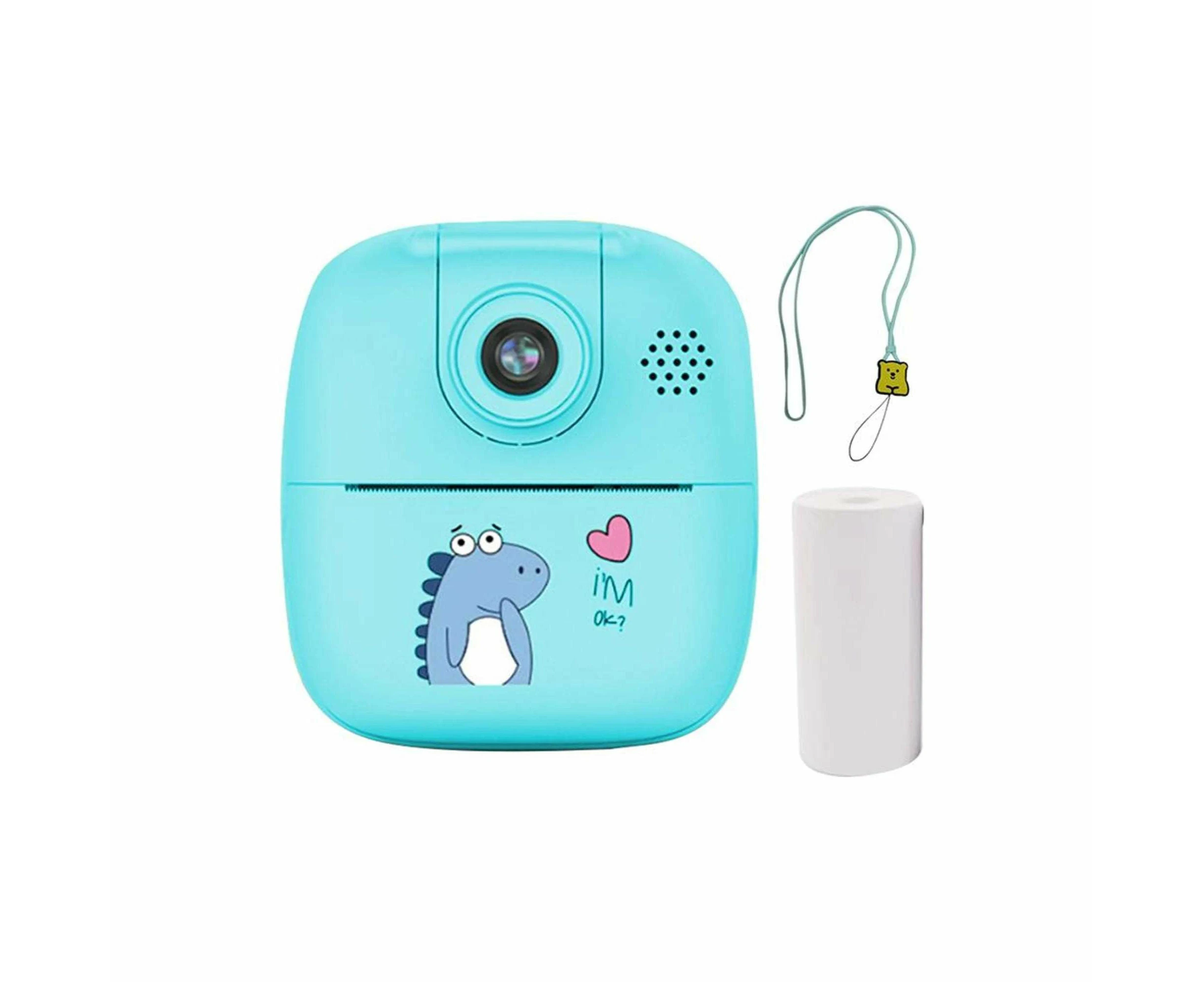 Kids Rechargeable Instant Print Camera Blue - Digital Thermal Photo Video MP3