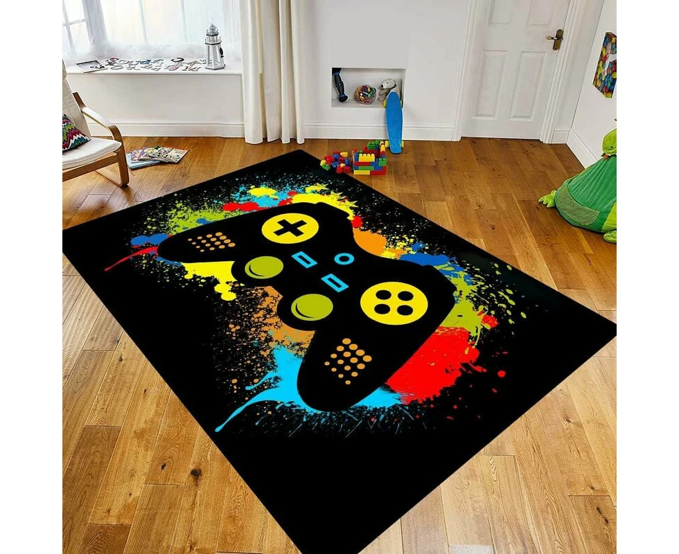 Non-Slip Gamer Rug for Boys, 100x150cm - Game Controller Design - Ideal for Living Room, Bedroom, Playroom, Boys' Play Mat