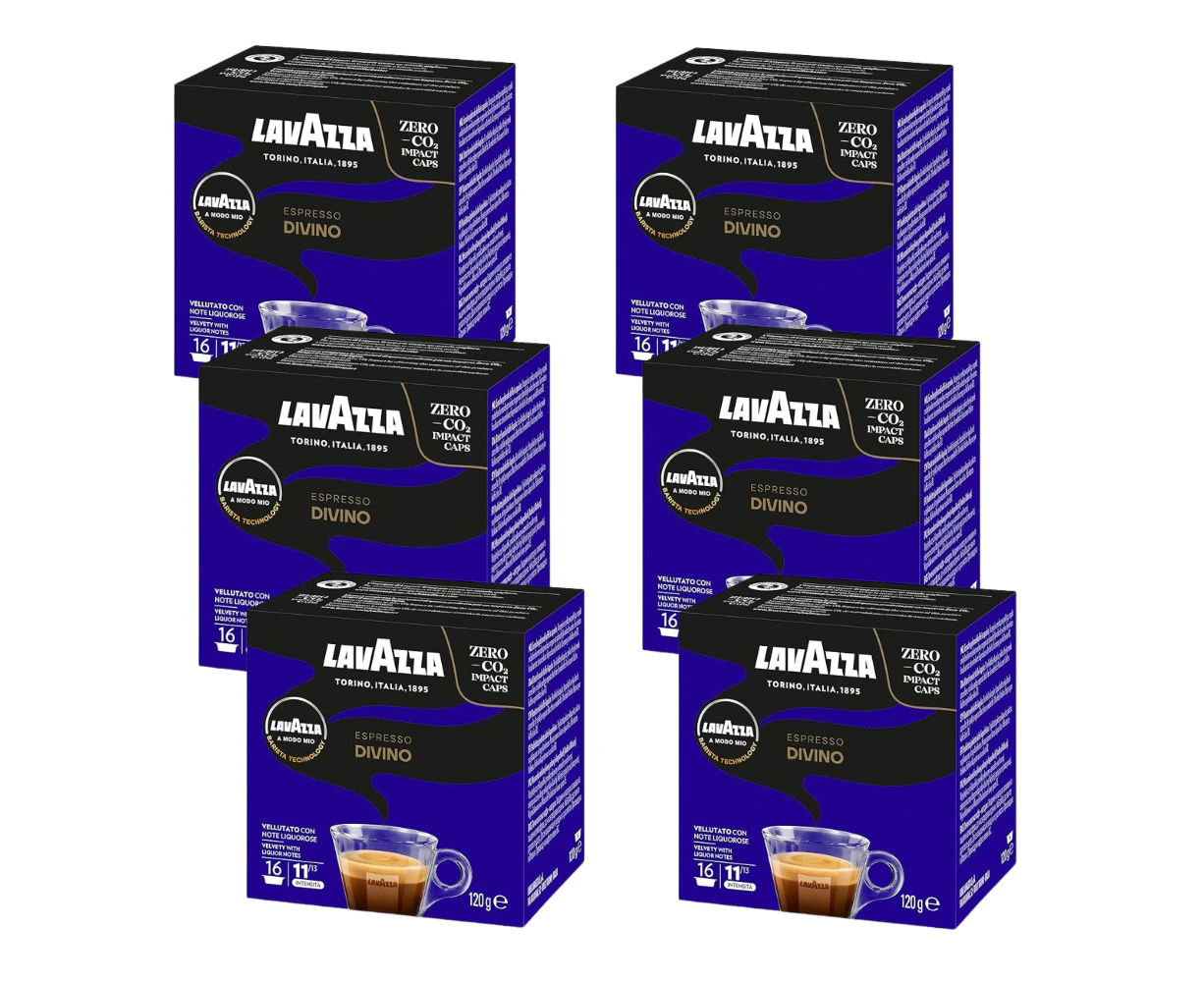 Lavazza A Modo Mio Espresso Divino Coffee Capsules 16 Count Pack of 6 96 Pods