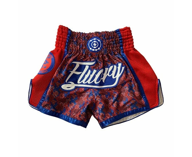 Fluory Eternity Snake Retro Muay Thai Shorts Red