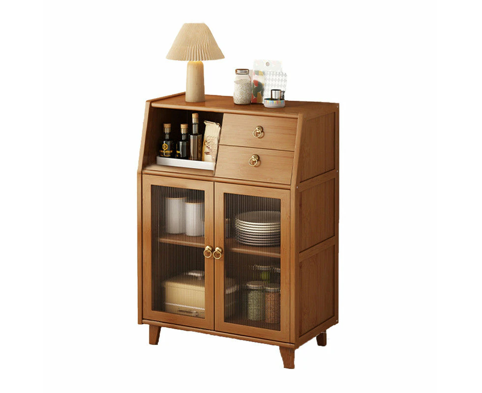 Modern Bamboo Kitchen Sideboard Storage Cabinet Cupboard Tea Cabinet