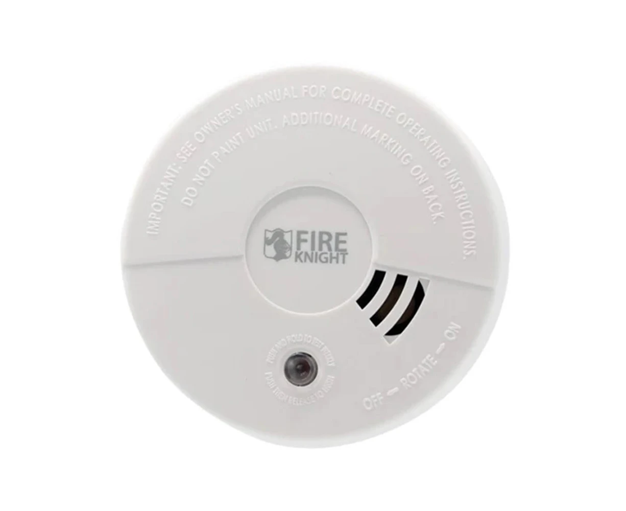 6 x FIRE KNIGHT Photoelectric Smoke Alarm With 9V Battery | White