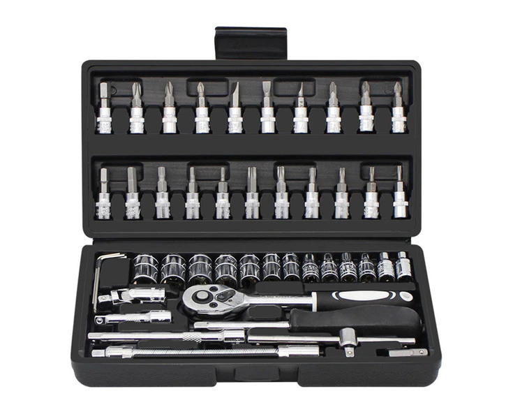 Professional Repair 46pcs Wrench Socket Screwdriver Tool Kit Spanner Socket Set