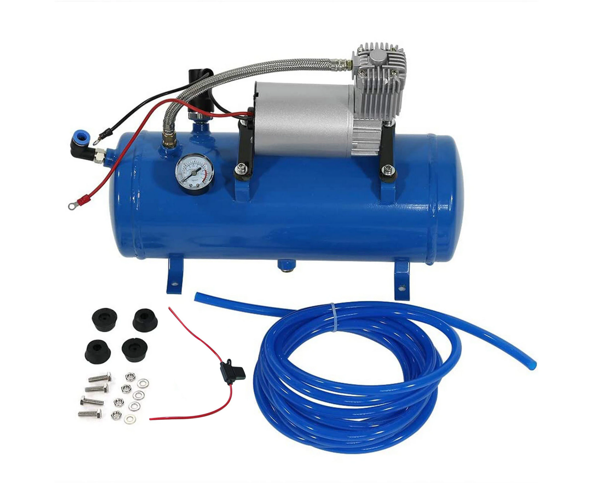 150psi 12V Air Compressor with 6 Liter Tank Tyre Inflator Pump for Air Horn Train Truck RV Tire