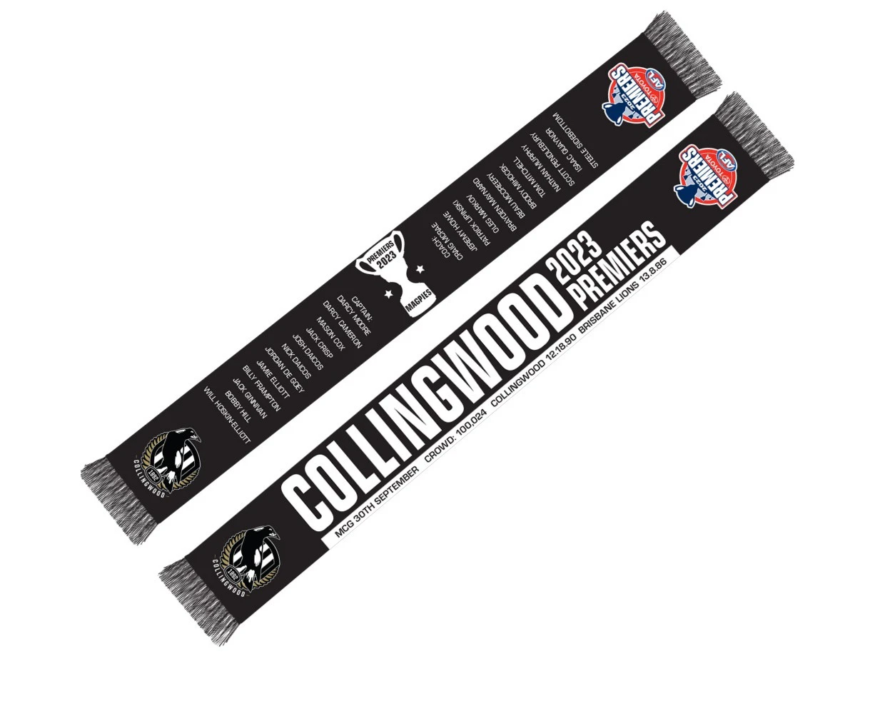 Collingwood Magpies AFL Premiers 2023 Bar Scarf!