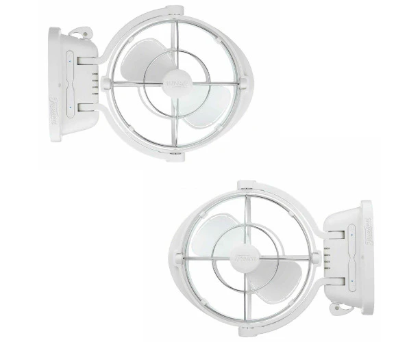 2 x Fresca Fan 12v/24v Volt White Fresca AC Ultra Quiet 3600 Directional Airflow