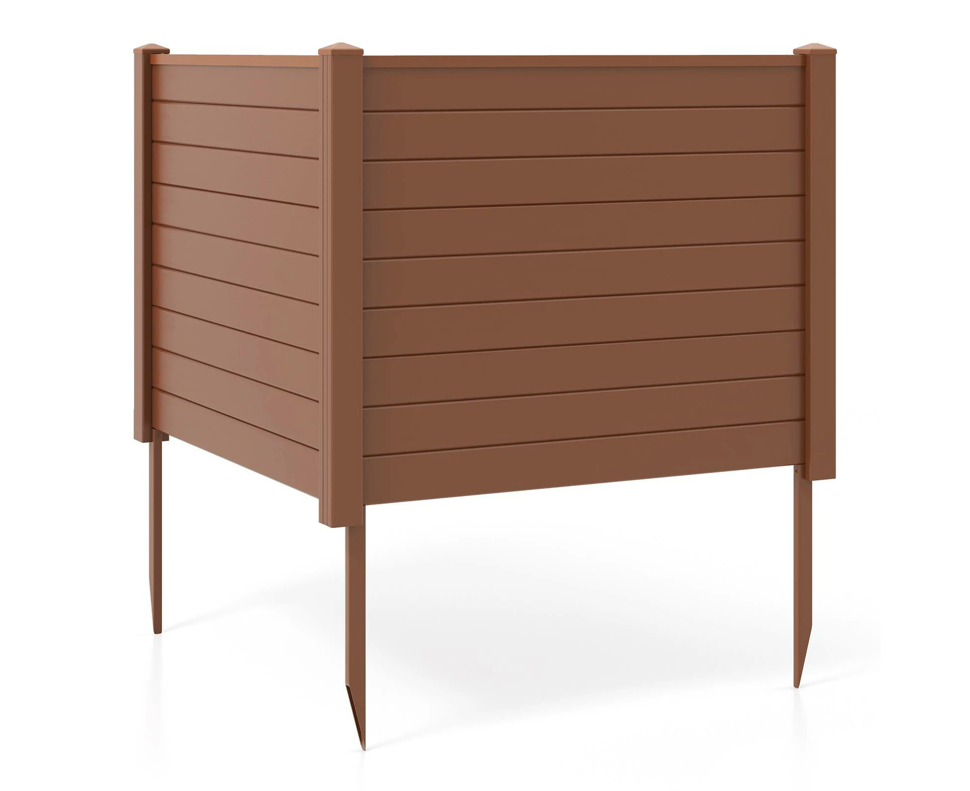 Costway Outdoor Privacy Screens Decorative Air Conditioner Pool Equipment Trash Can Enclosure Brown