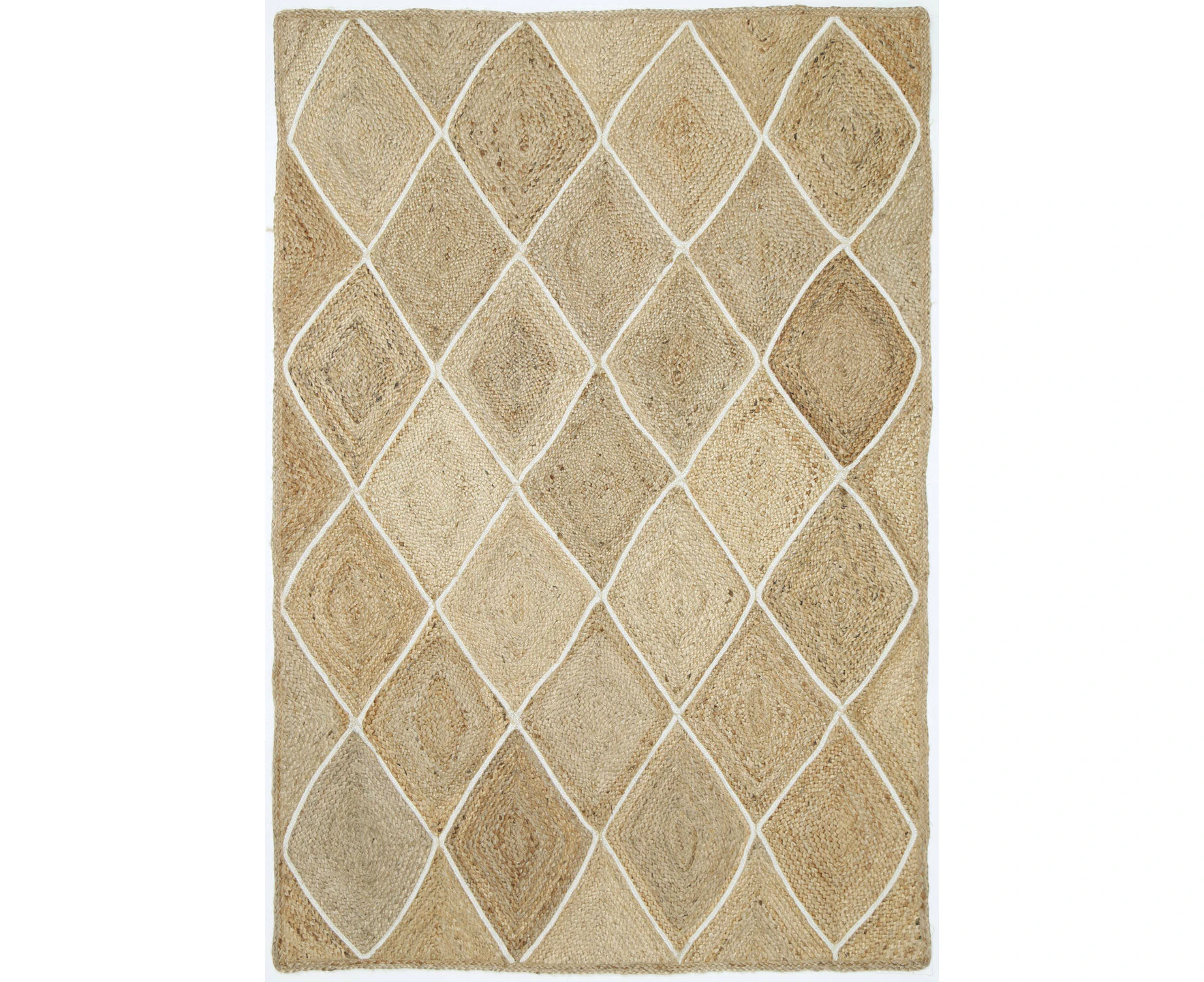 Artisan Tibet Lattice Natural Beige Jute Rug