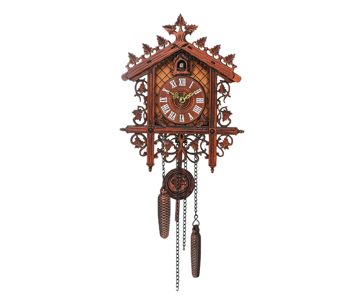 1 Pcs Retro Vintage Wood Cuckoo Wall Clock