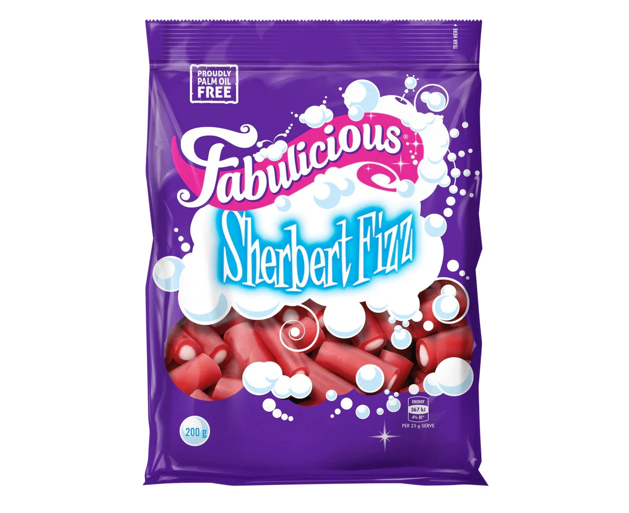 FAB RASP SHERBERT FIZZ 200g