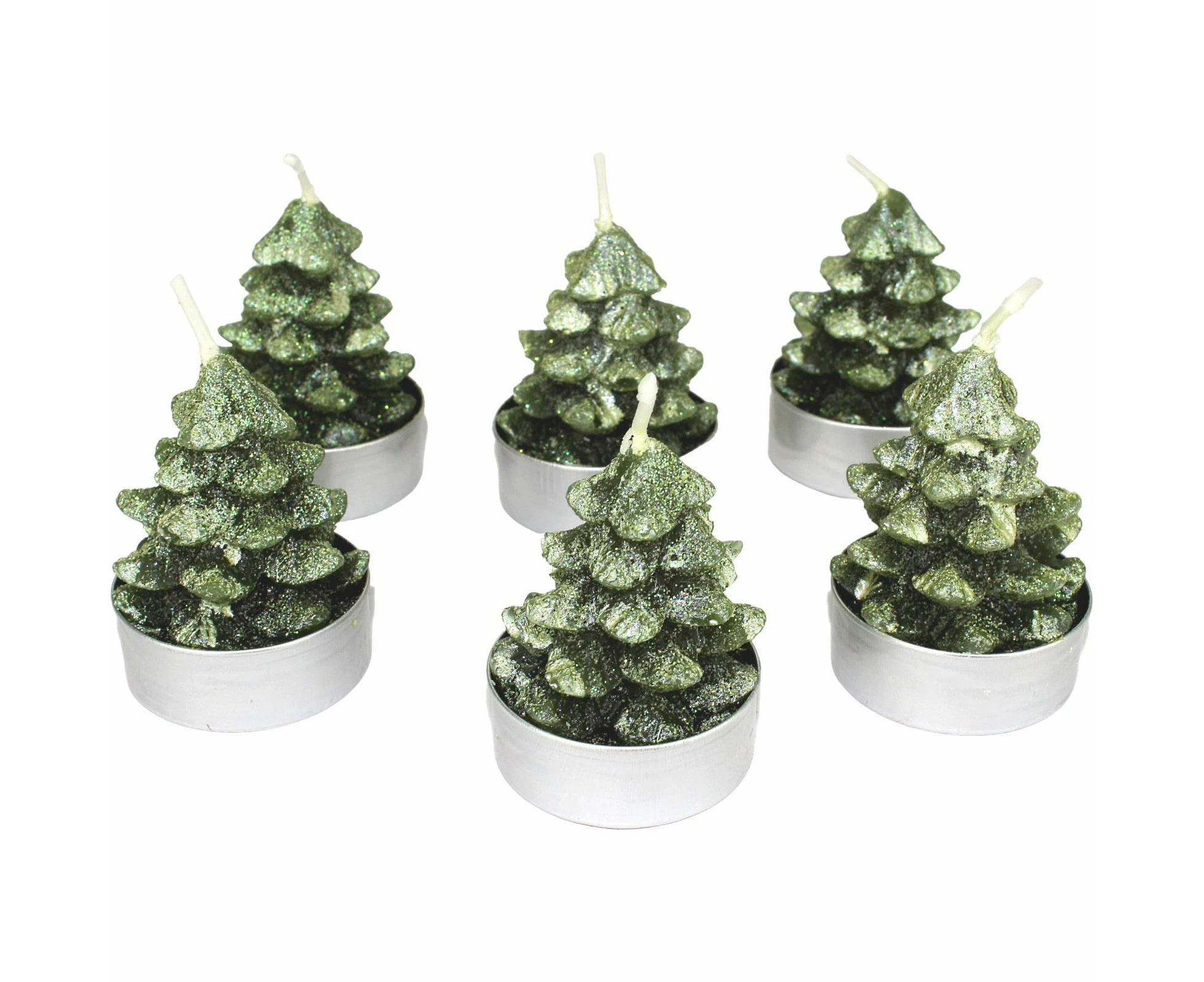 Christmas Tree Tealight Candles (Pack of 6)