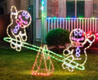 Stockholm Christmas Lights LEDs 1.1M RGB Gingerbread Man Seesaw Motif Outdoor Garden Decoration