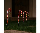 Stockholm 40CM Christmas Lights 20 LED Path Lights 4PCS Solar Candy Cane Stars Warm White