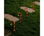 Stockholm 40CM Christmas Lights 20 LED Path Lights 4PCS Solar Candy Cane Stars Warm White