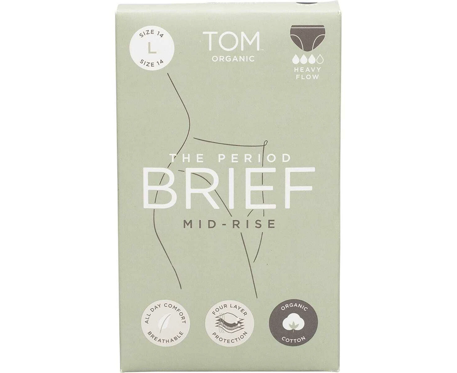 Mid-Rise Period Brief (Size 14 Large) x8