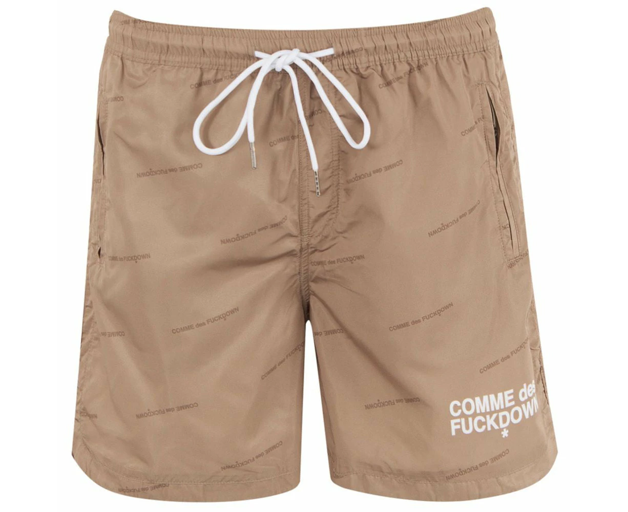 Comme Des Fuckdown Beige Polyester Men Swimwear