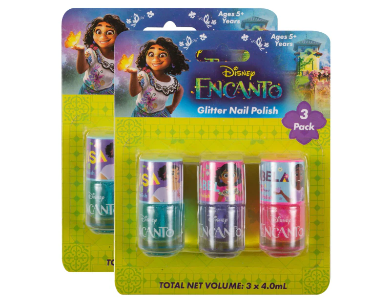 2 x 3pk Disney Encanto Glitter Nail Polish