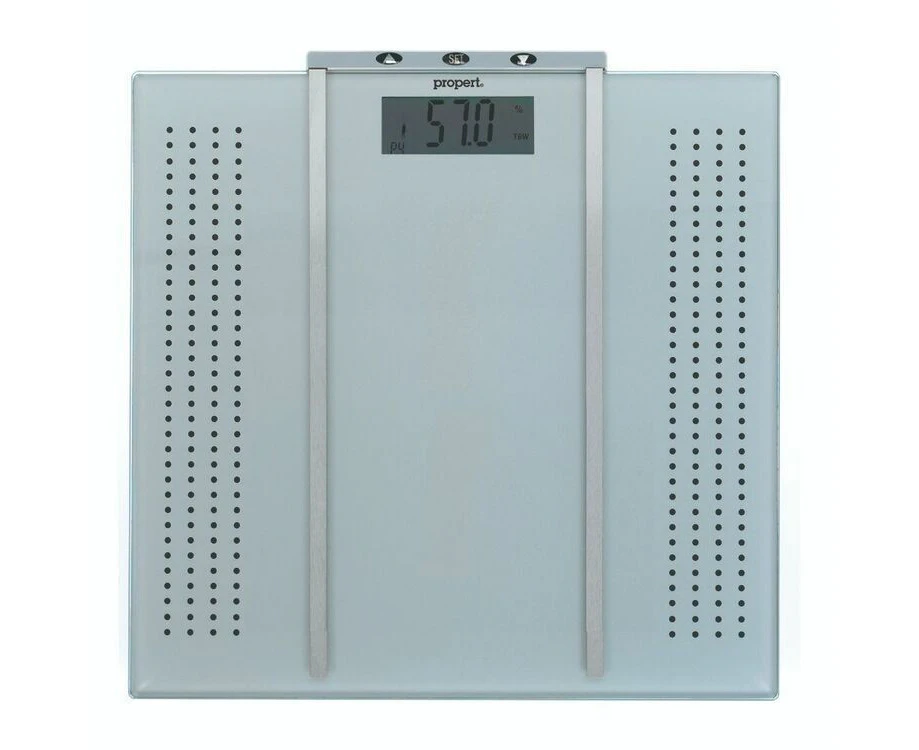 Propert 150kg Digital Bathroom Scales Tempered Glass Weight Checker Omega BIA - Silver